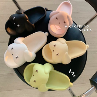 【สินค้าพร้อมส่ง】รองเท้าแตะ พื้นหนา แบบนิ่ม ลายลูกสุนัขน่ารัก สามมิติ สร้างสรรค์ สําหรับผู้หญิง