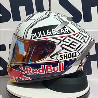 หมวกกันน็อคเต็มใบ SHOEI X14 Red Bull White Ant Marquez TC6 หมวกกันน็อครถจักรยานยนต์ กันชน