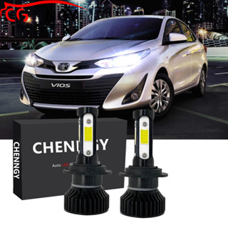 หลอดไฟหน้ารถยนต์ LED V4 6000K สีขาว แบบเปลี่ยน สําหรับ Toyota Vios E Spec &amp; J Spec 2014-2023 (1 คู่)