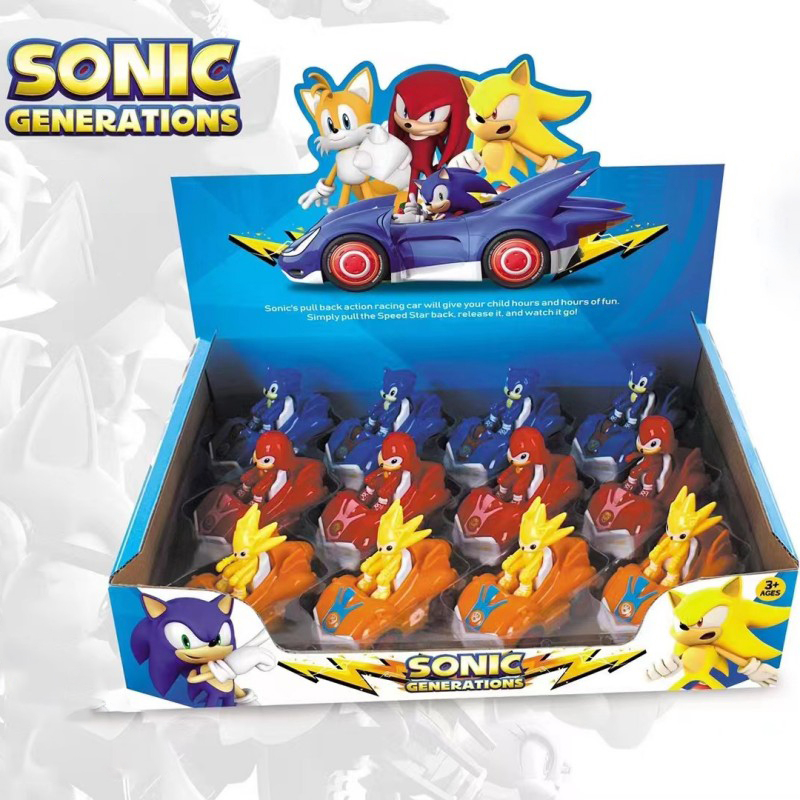 Sonic the Hedgehog ดึงกลับรถของเล่น 3 ชิ้น/เซ็ตของขวัญสําหรับเด็ก