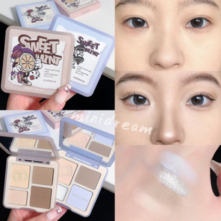 มาใหม่ SWEET MINT พาเลตต์ไฮไลท์ชิมเมอร์ คอนทัวร์ กันน้ํา ติดทนนาน 4 สี