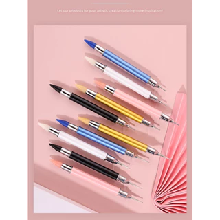 Koudan ปากกาขี้ผึ้ง หัวคู่ แต่งพลอยเทียม สําหรับตกแต่งเล็บ DIY