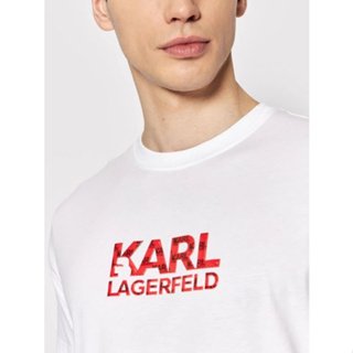 Karl LAGERFELD เสื้อยืดลําลอง คอกลม แขนสั้น พิมพ์ลาย สําหรับผู้ชาย