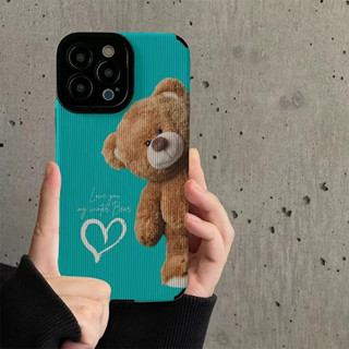เคสโทรศัพท์มือถือหนัง ลายกราฟฟิตี้หมีน่ารัก สําหรับ iphone 14 Pro Max i14 plus 13 Pro Max i13 13pro 11 Pro Max i11 X XR Xs Max 7 plus 8 plus 12Pro 12 Pro Max
