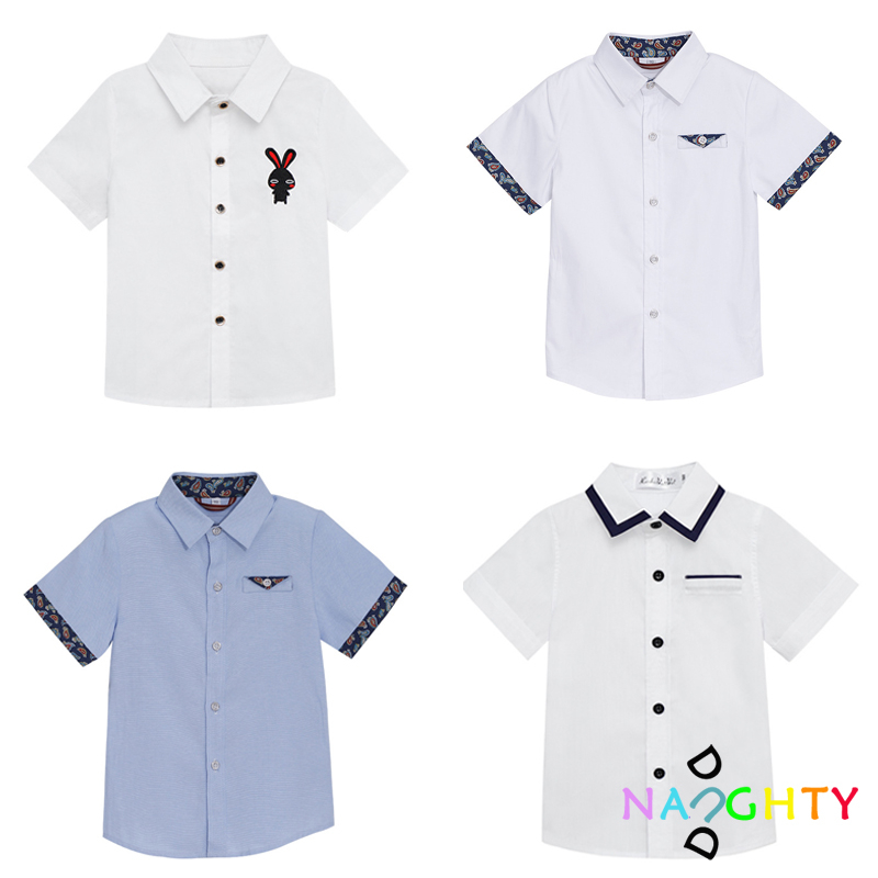 อายุ 2-13 ปี เสื้อเชิ้ตแขนสั้น ลําลอง สําหรับเด็กผู้ชาย
