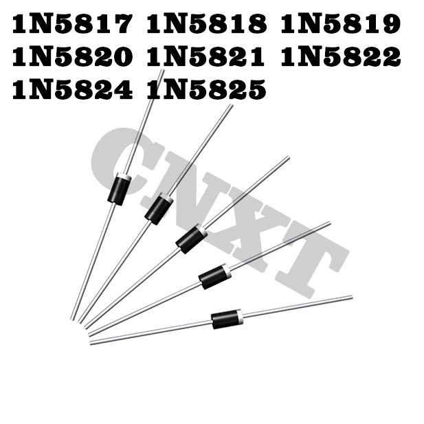 20 ~ 50PCS 1N5817 1N5818 1N5819 1N5820 1N5822 1N5824 1N5825 ตรงปลั๊กวงจรเรียงกระแสไดโอด IN5817 IN582