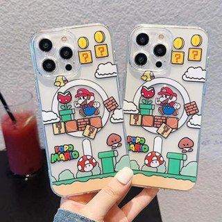 เคสโทรศัพท์มือถือ แบบแม่เหล็ก กันกระแทก ลายการ์ตูนมาริโอ้ สําหรับ iPhone15 14 13 12 11 Pro MAX