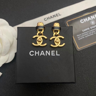 Chanel ต่างหูทองแดง ชุบทอง หรูหรา คุณภาพสูง สําหรับผู้หญิง103118