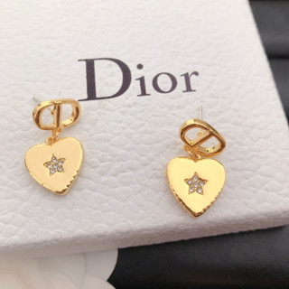 Dior ต่างหูหรูหรา สีทอง คุณภาพสูง สไตล์คลาสสิก สําหรับผู้หญิง103145