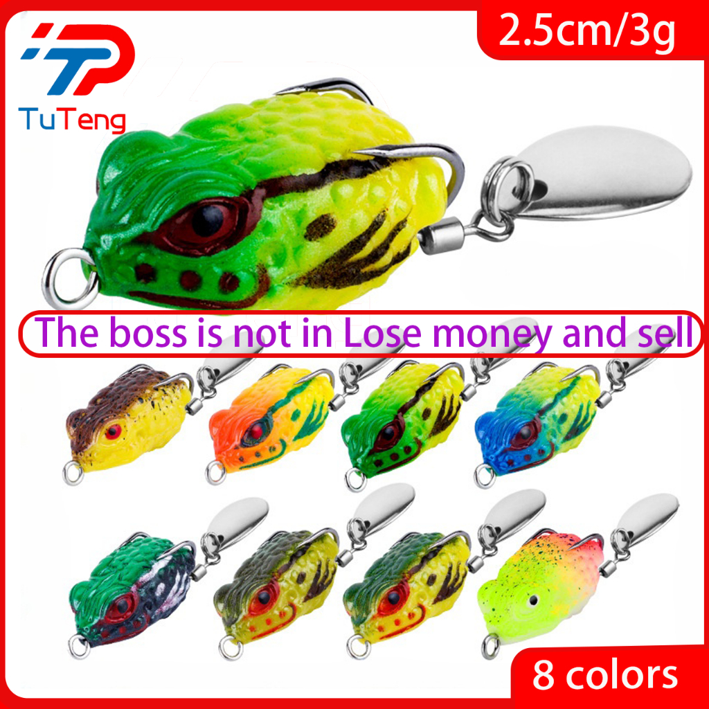 Tuteng เหยื่อปลอม เหยื่อปลอม รูปกบมูราห์ 8 สี พร้อมช้อน 2.5 ซม. 3 กรัม