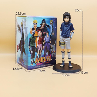 โมเดลฟิกเกอร์ PVC อนิเมะนารูโตะ Uchiha Sasuke ของขวัญ พร้อมกล่อง สําหรับตกแต่งรถยนต์