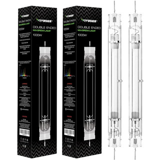 Vivosun หลอดไฟปลูกต้นไม้ แบบสองหัว 1000W DE MH Super Lumens 91000 CCT 6000K 2 แพ็ก