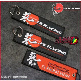 Js RACING JDM พวงกุญแจ ผ้าไนล่อน ปักลาย แฟชั่น สําหรับรถยนต์ รถจักรยานยนต์