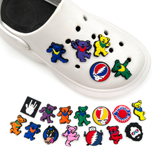 Grateful Dead Band ชุดจี้พวงกุญแจ รูปหมี Crocs Jibbitz ของขวัญสําหรับเพื่อน