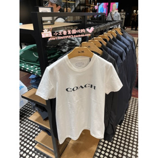 เสื้อยืด ผ้าฝ้ายแท้ พิมพ์ลาย Coach สําหรับผู้ชาย และผู้หญิง