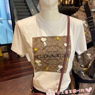 เสื้อยืด ผ้าฝ้ายแท้ พิมพ์ลาย Coach สําหรับผู้ชาย และผู้หญิง