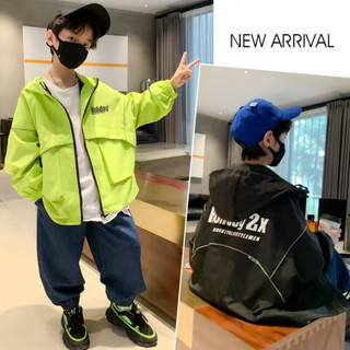 [พร้อมส่ง] เสื้อแจ็กเก็ต กันลม สไตล์ฤดูใบไม้ผลิ และฤดูใบไม้ร่วง สําหรับเด็กผู้ชาย