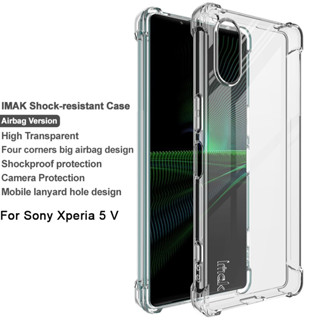 Imak Sony Xperia 5 V HD ใส นิ่ม เคสถุงลมนิรภัย Sony Xperia 5 5 รุ่น โปร่งใส เบาะลม กันกระแทก TPU เคสด้านหลัง แบบเต็ม