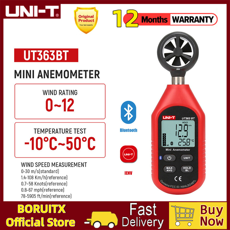UNI-T UT363 UT363S UT363BT Mini Split Anemometer Bluetooth Airflow Temperature Tester Wind Temperatu