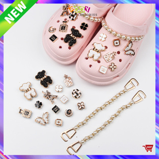 C rocs Jibbitz Charms รองเท้าแฟชั่น ลายดอกไม้ 12 ชิ้น ต่อชุด