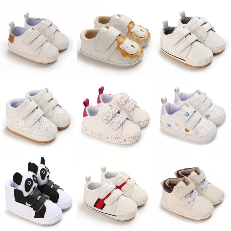 รองเท้าลําลอง สีขาว สําหรับเด็กทารกแรกเกิด ผู้ชาย และผู้หญิง วัยหัดเดิน