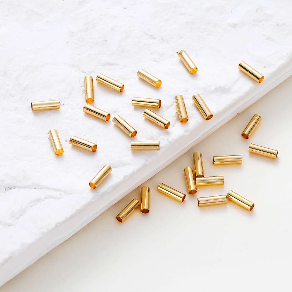 St.kunkka 100 ชิ้นสี Retention ทองแดงชุบทองแท้ตรงหลอดสําหรับ DIY เครื่องประดับอุปกรณ์เสริม