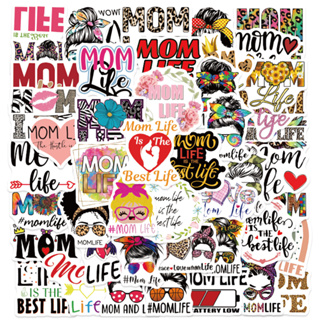 สติกเกอร์ ลายกราฟฟิติ Mom Life กันน้ํา สําหรับติดตกแต่งกระเป๋าเดินทาง แล็ปท็อป รถยนต์ สเก็ตบอร์ด DIY 50 ชิ้น