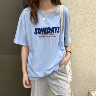 ลดราคาขั้นสุดท้าย พร้อมส่ง เสื้อยืดลําลอง แฟชั่นสไตล์เกาหลี สําหรับผู้หญิง