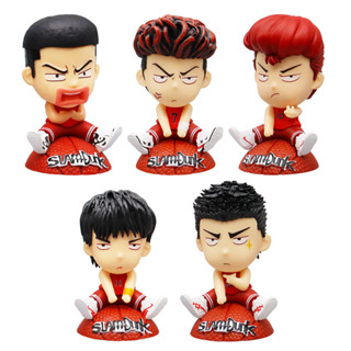 โมเดลฟิกเกอร์ PVC อนิเมะ Slam Dunk Rukawa Kaede Sakuragi Hanamich Akagi Takenori Ryouta Miyagi Q Version ขนาด 8 ซม. สําหรับตกแต่งรถยนต์ 5 ชิ้น ต่อชุด