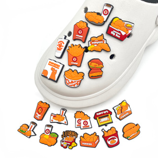 Popeyes ชุดจี้กระดุม รูปไก่ทอด Crocs Jibbitz แบบดั้งเดิม ของขวัญ สําหรับเด็กผู้ชาย วัยรุ่น