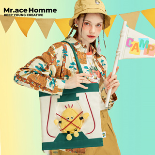 Mr. ace Homme Tote Bag กระเป๋าสะพายไหล่ ทรงโท้ท ขนาดใหญ่ จุของได้เยอะ เหมาะกับการเดินทางกลางแจ้ง สําหรับผู้หญิง