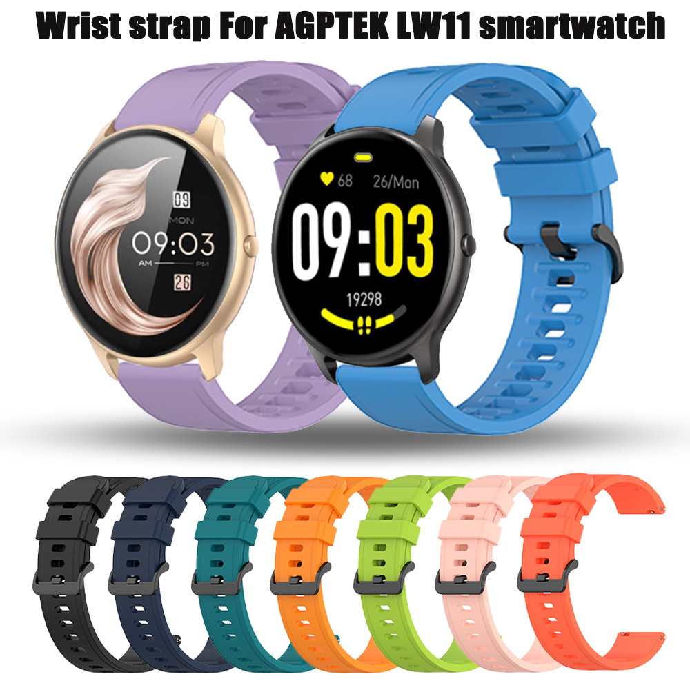 สายนาฬิกาข้อมือ ซิลิโคนนิ่ม กันน้ํา 22 มม. แบบเปลี่ยน สําหรับ AGPTEK LW11 Smartwatch KOSPET Prime Ma