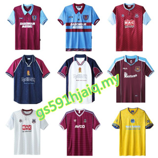 เสื้อกีฬาแขนสั้น ลายทีมชาติฟุตบอล West Ham United คุณภาพสูง สไตล์เรโทร