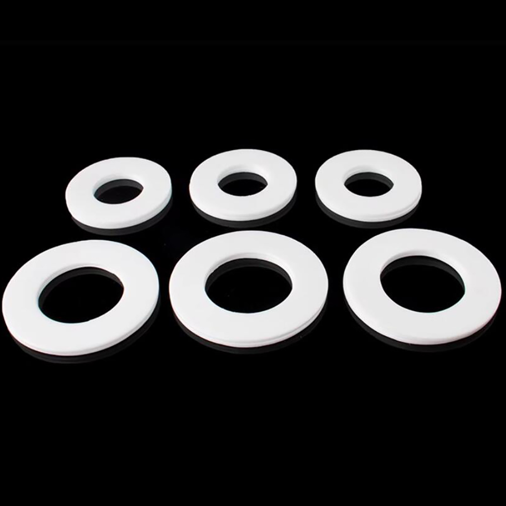 Ptfe ปะเก็นแหวนรองเทฟลอน พลาสติก ทรงกลม แบน ทนอุณหภูมิสูง สีขาว