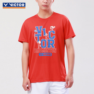 Victor 2023 ใหม่ เสื้อกีฬาแบดมินโต้ แบบแห้งเร็ว สําหรับผู้ชายและผู้หญิง