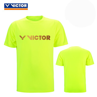 Victor เสื้อยืดแขนสั้น ระบายอากาศได้ดี พิมพ์ลายปิงปอง แบบแห้งเร็ว สําหรับผู้ชาย และผู้หญิง