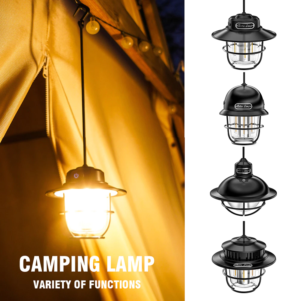 อุปกรณ์แคมป์ปิ้ง โคมไฟไฟเต็นท์  LED หรี่แสงได้ พร้อมตะขอ สําหรับตั้งแคมป์ แคมป์ปิ้งเต็นท์ Type-c ไฟแคมป์ปิ้ง ชาร์จพร้อมตะขอตั้งแคมป์โคมไฟตกแต่งสวนหรี่แสงได้น้ำหนักเบาสำหรับอุปกรณ์กลางแจ้ง thumbnail 3