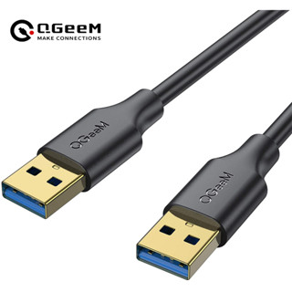 Qgeem สายเคเบิลแปลงข้อมูล USB3.0 ความเร็วสูง ชุบทอง ตัวผู้ เป็นตัวผู้ สําหรับแล็ปท็อป