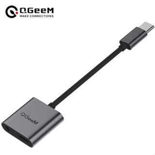 Qgeem 2-in-1 อะแดปเตอร์เชื่อมต่อเสียง USB C เป็นเสียง 3.5 มม. รองรับ PD