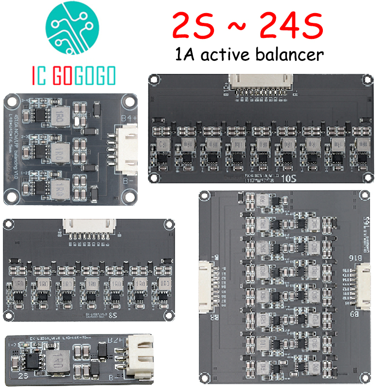 1a 4S ถึง 24S Li-ion แบตเตอรี่ลิเธียม Lifepo4 แบตเตอรี่เหนี่ยวนํา Active Balancer Equalizer 4S 7S 8S 10S 13S 16S 20S 22S Balance 24V 12V 36V 48V 60V 72V