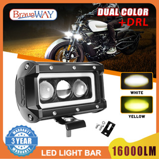 Braveway บาร์ไฟ Led 60W 6500K 3000K สีขาว เหลือง DRL 9D สําหรับรถบรรทุก รถจี๊ป 4x4 ATV 12V 24V