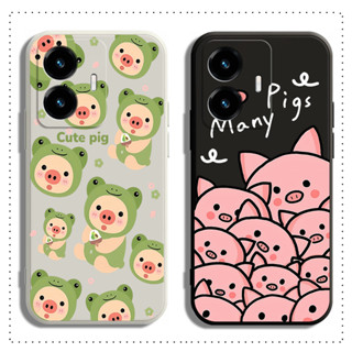 เคสนิ่ม ลายหมูน่ารัก สําหรับ VIVO Y22 Y22S Y77 Y76 Y72 Y52 Y35 Y31 Y51 Y53S Y50 Y30 Y30I Y55 Y75 Y91 Y95 Y91I Y91C Y1S 1820 1811 1816 V2124 4G 5G V2166BA