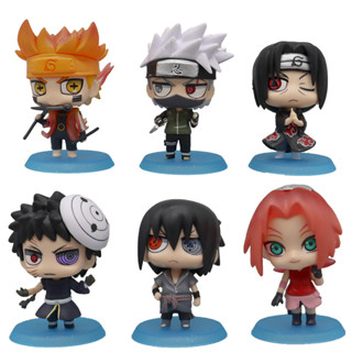 โมเดลฟิกเกอร์ PVC อนิเมะนารูโตะ Hatake Kakashi Uchiha Itachi Uzumaki Naruto Uchiha Obito Sasuke Haruno Sakura Q version ขนาด 7 ซม. 6 ชิ้น ต่อชุด