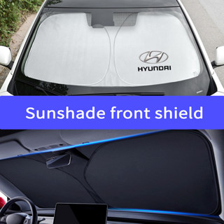 1pcs    Hyundai  ม่านกันแดดรถยนต์ ม่านบังแดด ด้านหน้ารถยนต์ ที่บังแดดกระจกหน้ารถยนต์ ที่กันแดด แผ่นบังแดด กันความร้อน ม่ พับเก็บได้ ใช้กับ Creta Stargazer IONIQ 6 Staria Kona H1