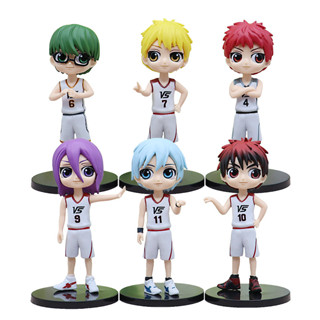 โมเดลฟิกเกอร์ PVC อนิเมะ Kurokos Basketball Kuroko Tetsuya Kagami Taiga Hyuga Junpei Q version ขนาด 15 ซม. 6 ชิ้น ต่อชุด