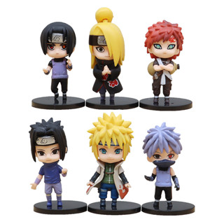 โมเดลฟิกเกอร์ PVC อนิเมะนารูโตะ Namikaze Minato Uchiha Itachi Sasuke Kakashi Gaara Deidara Q version ขนาด 11 ซม. 6 ชิ้น ต่อชุด