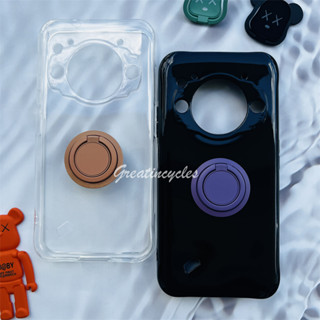 Unihertz TickTock-S 5G นิ่ม TPU ซิลิโคน สีดํา ฝาครอบป้องกัน รถ แหวนแม่เหล็ก ตัวยึด TPU ซิลิโคน เคสโทรศัพท์