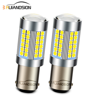 Ruiandsion DC 6V BA15D 180° หลอดไฟเลี้ยว LED แบบลําแสงคู่ สีขาว สําหรับรถยนต์ รถจักรยานยนต์