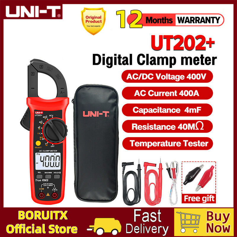 UNI-T UT203+ / UT204+ / UT202A+ /UT202+ 400-600A digital clamp meter; Automatic range true high precision RMS multimeter