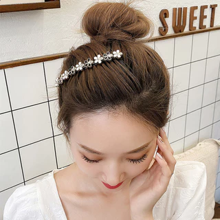 Retro Rhinestone ตกแต่งหวีผมผู้หญิง Elegant Back Of หัวหน้าผากผมหัก Bangs แฟชั่นอุปกรณ์เสริมผม